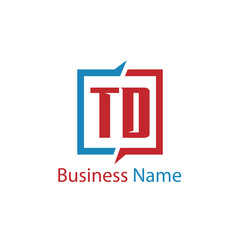 Initial Letter TD Logo Template Design