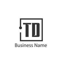Initial Letter TD Logo Template Design