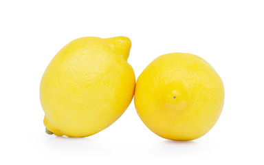 Fresh lemon fruit isolated on white background, clipping path