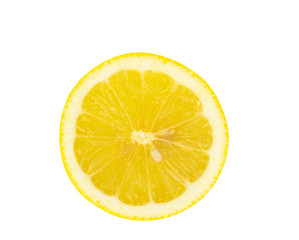 Top view fresh lemon fruit isolated on white background