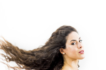 Beautiful woman on white background