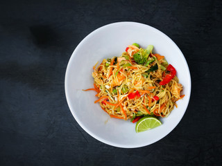 asian food noodles on the table