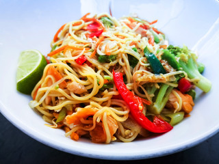 asian food noodles on the table