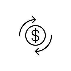 Obraz premium money transfering symbol line black icon