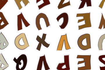 Abstract conceptual colorful alphabets letters. Art, wallpaper, backdrop & decoration.