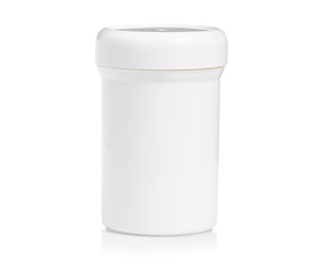 White jar cream on white background isolation