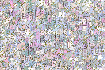 Obraz premium Abstract background with alphabets letters. Web, repeat, cover & drawing.