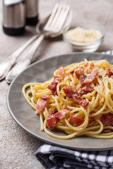 Pasta Carbonara with bacon and parmesan