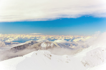 Caucasus. View from the top. Mountain rose Peak, 2320 meters - obrazy, fototapety, plakaty
