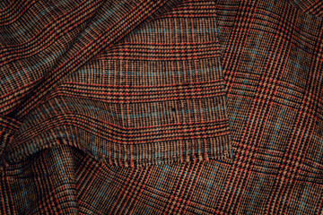 Woolen costume fabric. Texture of fabric