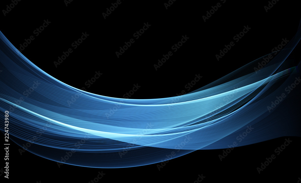 Poster Vector Abstract shiny color blue wave design element