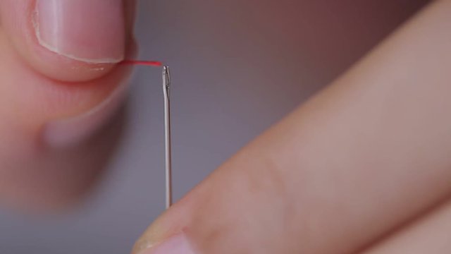 Vedeo clip, The difficulty of threading a needle into a thread