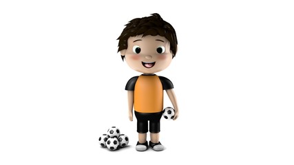 Niño con balón de fútbol