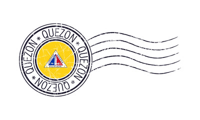 Fototapeta premium Quezon city grunge postal rubber stamp