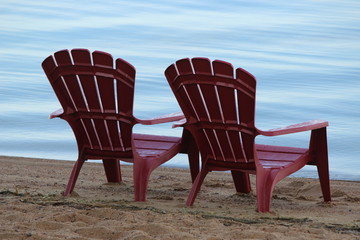 Two chairs on the beach