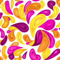 Seamless Pattern of Multicolor Plastic Shapes