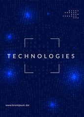 Quantum computing background. Technology for big data, visualization, artificial intelligence and deep learning. Design template for science concept. Vector quantum computing backdrop.