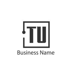 Initial Letter TU Logo Template Design