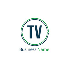 Fototapeta premium Initial Letter TV Logo Template Design