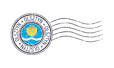 Olsztyn city grunge postal rubber stamp