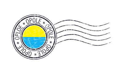 Opole city grunge postal rubber stamp