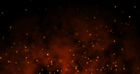 Sparks fly on a black background © Cla78
