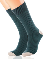 Green socks, isolated on a white background