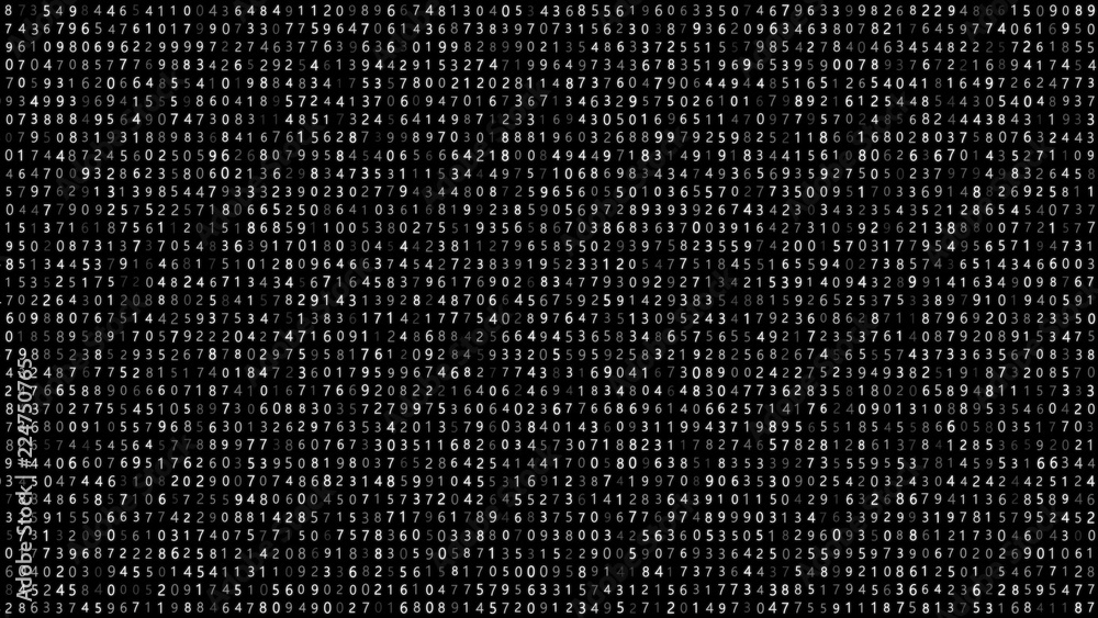 Fototapete Binary computer code Background. Digital background matrix. 3d rendering.