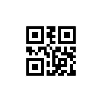 Qr code simple vector icon. Black qr code icon for scanning with mobile app. 