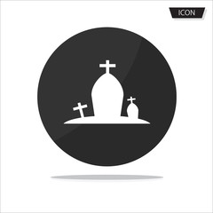 Gravestone icon vector isolated on white background.