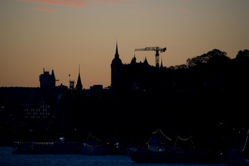 Naklejka premium Stockholm in morning sun at sunset