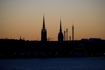 Obraz premium Stockholm in morning sun at sunset