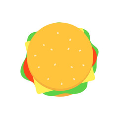 Burger top view