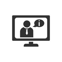 man tells the information in screen