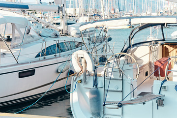 Super yacht. Luxury yachts in the port.