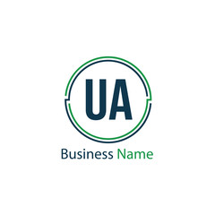 Initial Letter UA Logo Template Design