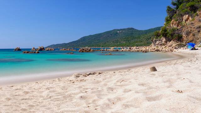 Plage de cupabia, pose longue, serra di ferro, Corse, France