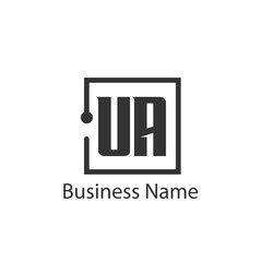 Initial Letter UA Logo Template Design