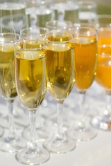 Champagne Glasses on the Table
