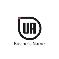 Initial Letter UA Logo Template Design