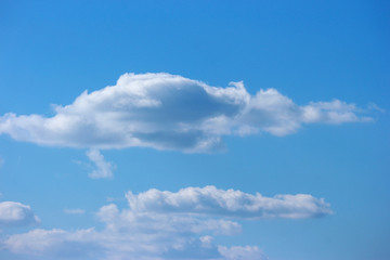 Natural beauty white clouds with clear blue sky as background.