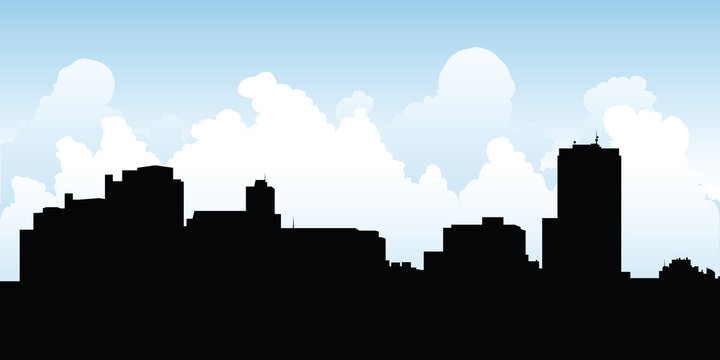 Skyline silhouette illustration of the city of Gatineau, Quebec, Canada.