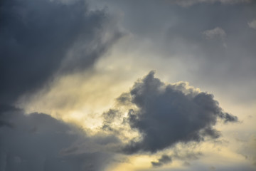 Clouds before a thunderstorm over the city.