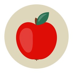 Red apple icon flat