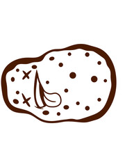 tod mord cool tot gestorben kartoffel essen lecker koch küche gemüse schürze chef backen grillen clipart comic cartoon design schale