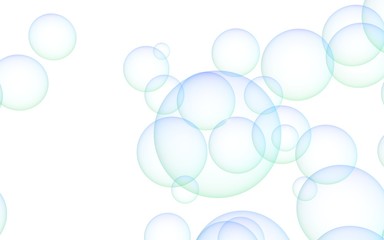 Light pastel colored background with pink bubbles. Wallpaper, texture blue balloons. 3D illustration