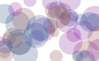 Multicolored translucent circles on a white background. 3D illustration