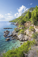 Fototapeta na wymiar Croatia - The coast of Peliesac peninsula near Zuliana
