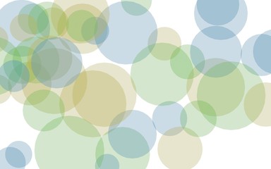 Multicolored translucent circles on a white background. 3D illustration