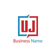 Initial Letter UJ Logo Template Design